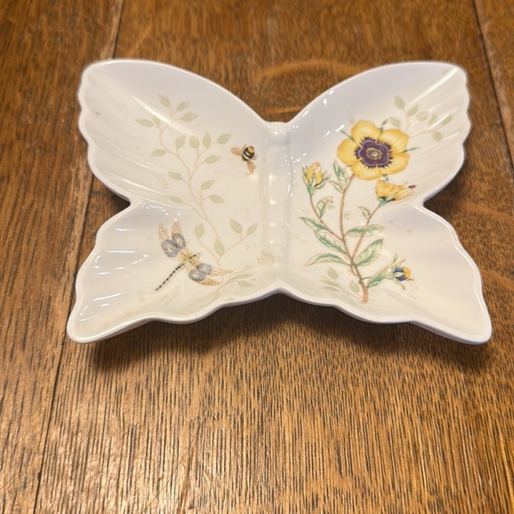 (3) Lenox Trinket Dishes Serenade Heart, Butterfly Meadow & Barrington Dish - Picture 4 of 5